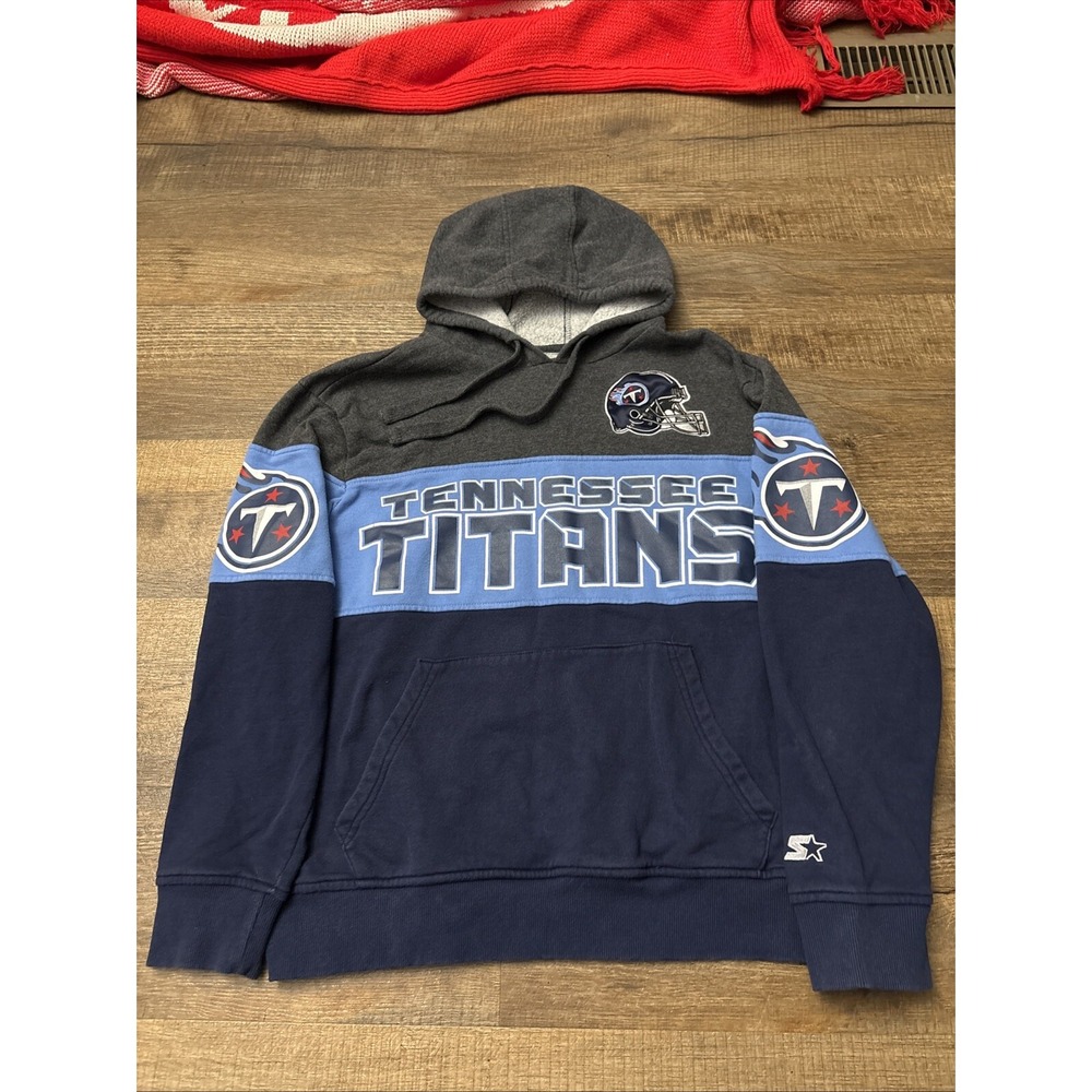 Tennessee Titans Hoodie Mens Large Blue Starter Pullover Football NFL Sweatshirt